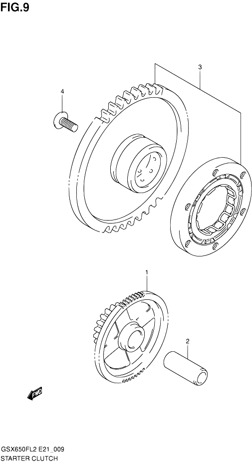 ROUE LIBRE DE DEMARREUR POUR SUZUKI GSX FGSX650FL2 2012