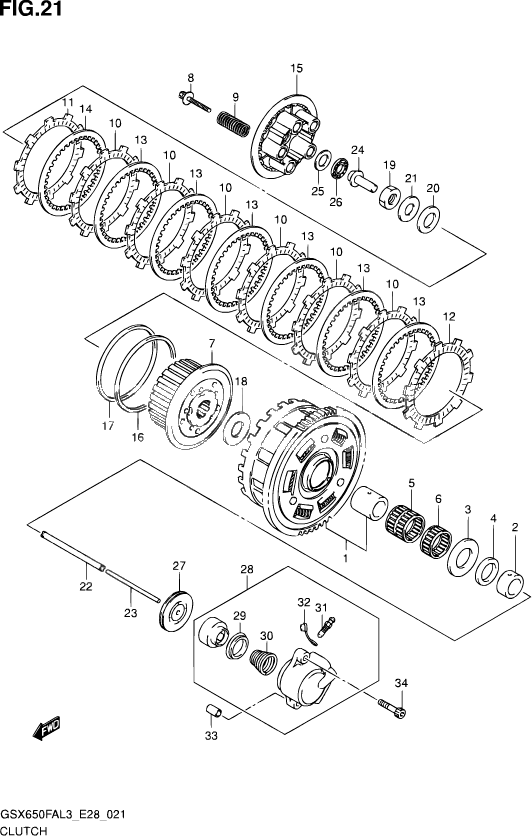 EMBRAYAGE POUR SUZUKI GSX FGSX650FA L3 2013