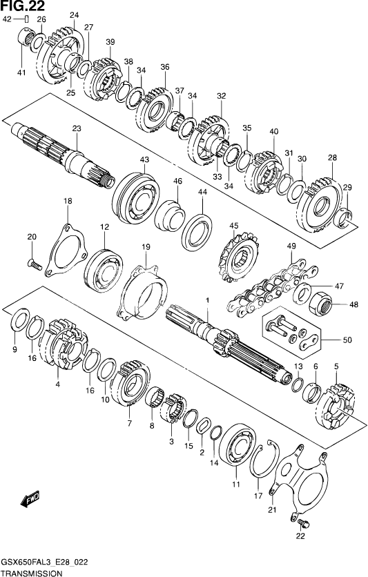 TRANSMISSION POUR SUZUKI GSX FGSX650FA L3 2013