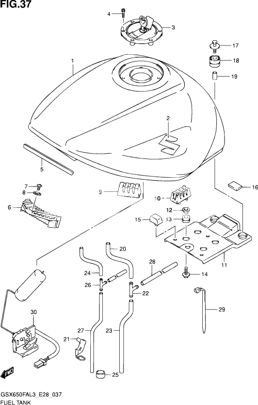 RESERVOIR DESSENCE POUR SUZUKI GSX FGSX650FA L3 2013