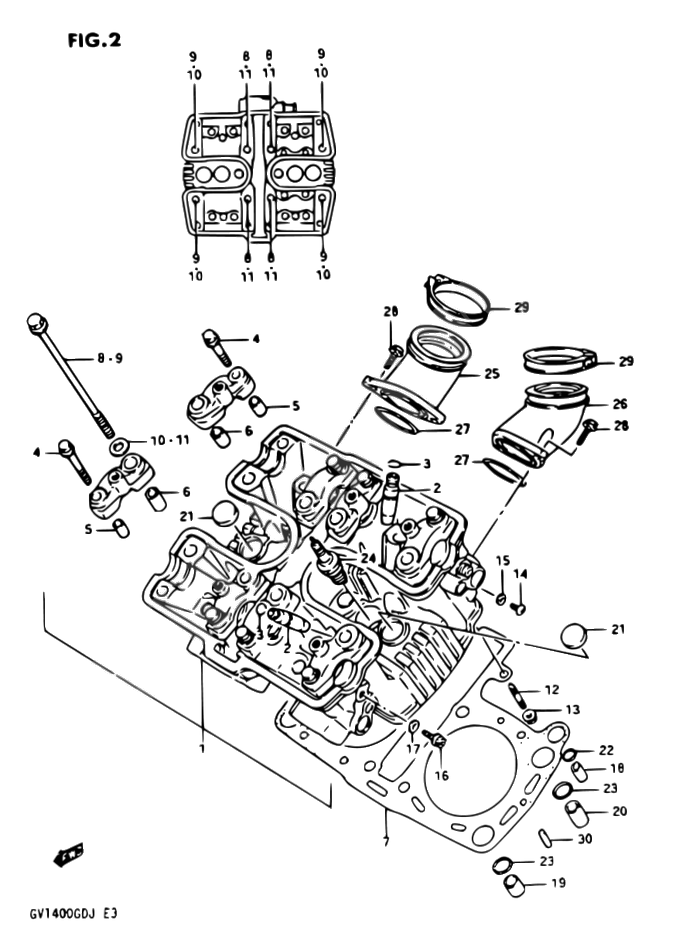 CULASSE AVANT POUR SUZUKI CAVALCADEGV1400GD H GV1400GC H 1987