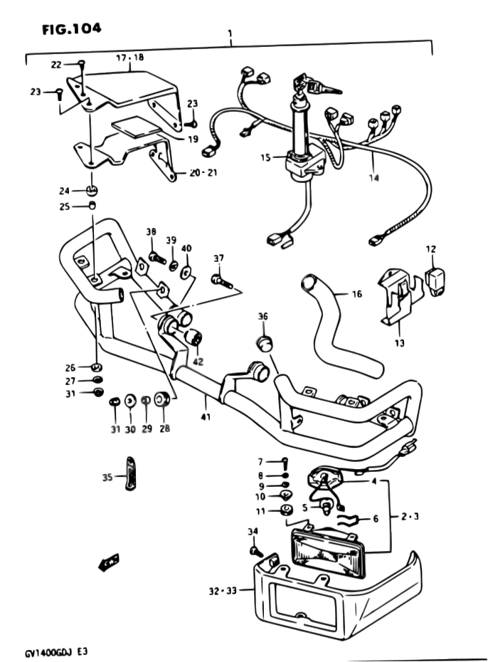 ENSEMBLE FEUX DE POSITION POUR SUZUKI CAVALCADEGV1400GD H GV1400GC H 1987