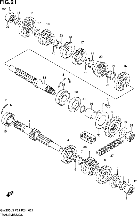 TRANSMISSION POUR SUZUKI INAZUMAGW250 L3 2012