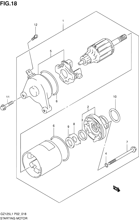 DEMARREUR POUR MARAUDER 125GZ125L1 2011