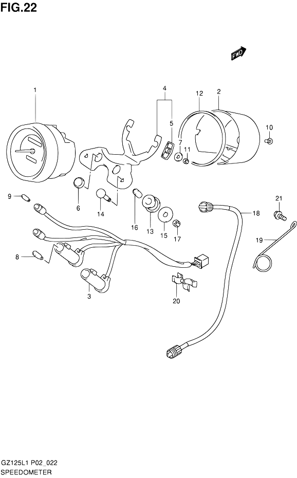 COMPTEUR POUR MARAUDER 125GZ125L1 2011