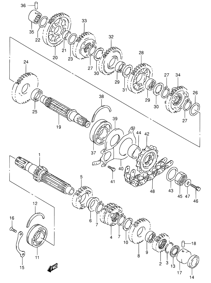 TRANSMISSION POUR SUZUKI RFRF600RR RF600RUR 1994