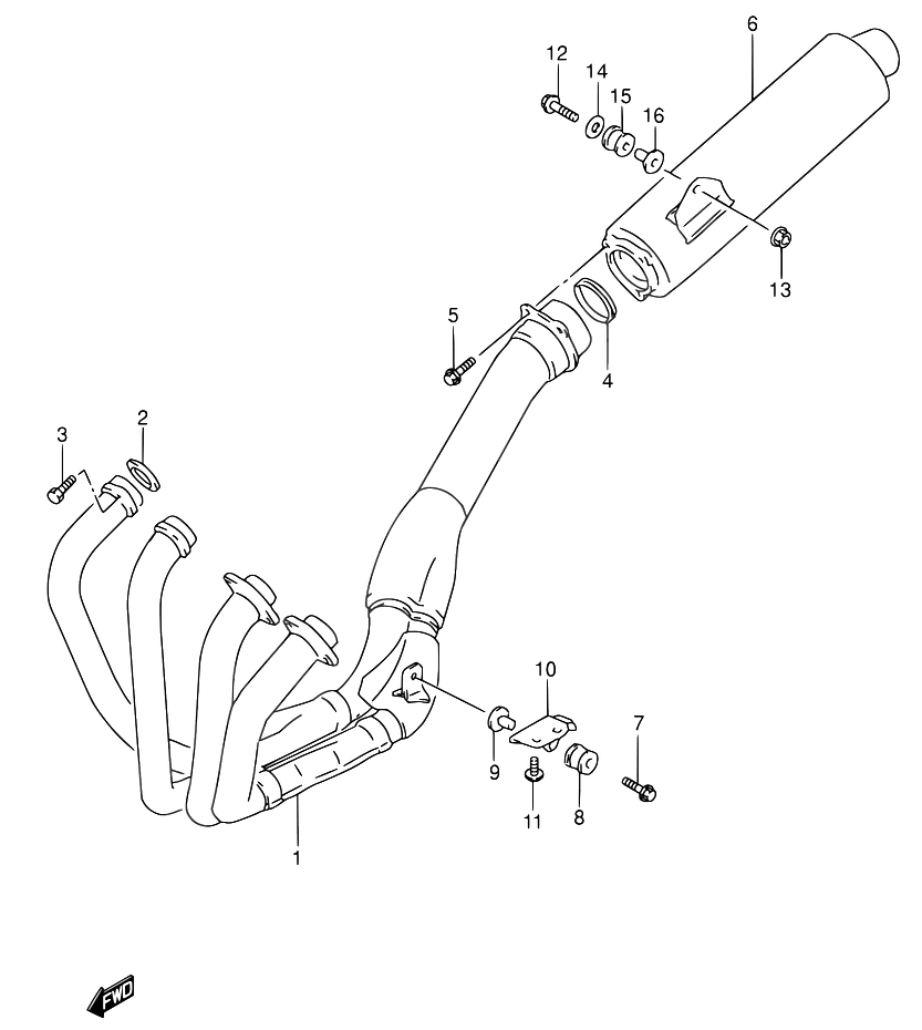 SILENCIEUX POUR SUZUKI RFRF600RS RF600RUS 1995