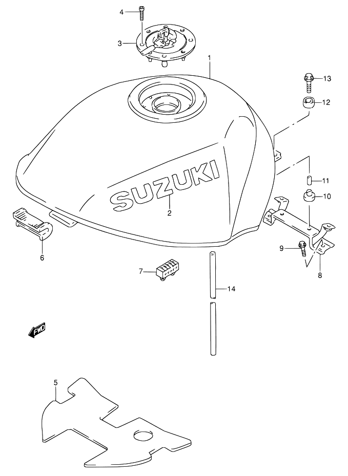 RESERVOIR DESSENCE POUR SUZUKI RFRF600R V RF600RU V 1997