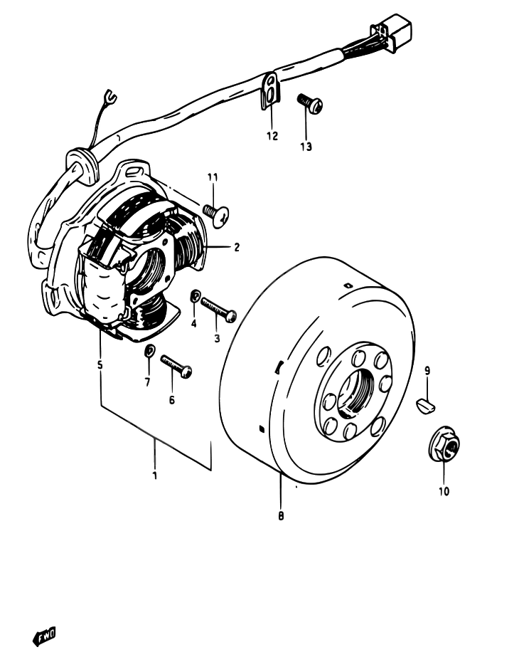 ALLUMAGE ROTOR STATOR POUR SUZUKI RGRG50 G RG50 G1 1983