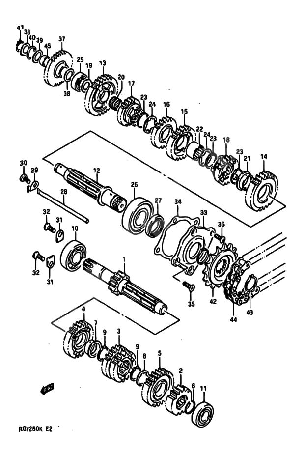 TRANSMISSION POUR SUZUKI RGRGV250 K 1989