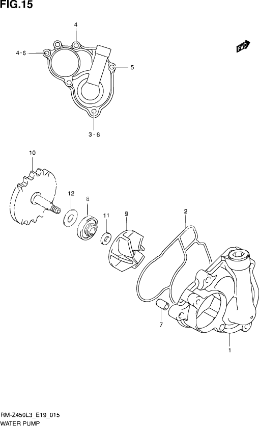 POMPE A EAU POUR SUZUKI RM ZRM Z450 L3 2013