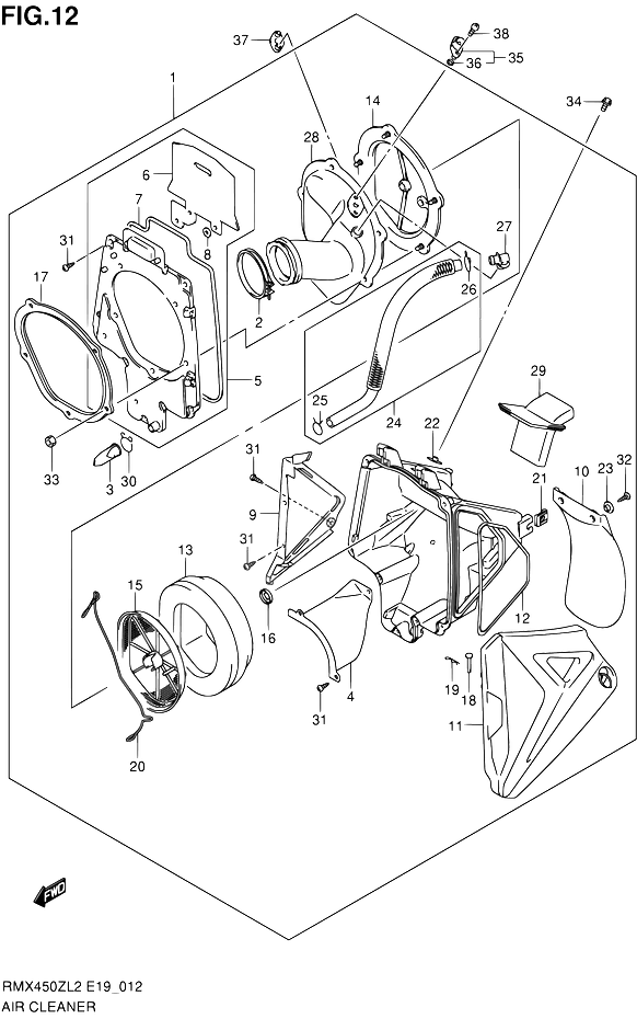 FILTRE A AIR POUR SUZUKI RMXRMX450ZL2 2012