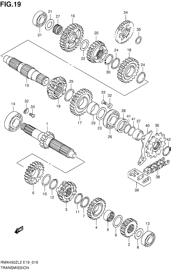 TRANSMISSION POUR SUZUKI RMXRMX450ZL2 2012