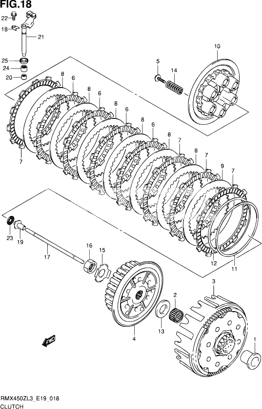 EMBRAYAGE POUR SUZUKI RMXRMX450Z L3 2012