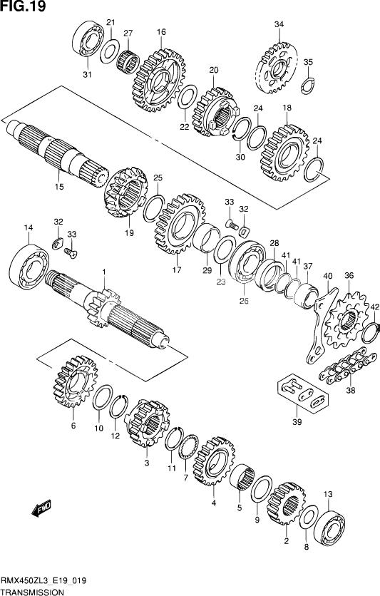 TRANSMISSION POUR SUZUKI RMXRMX450Z L3 2012