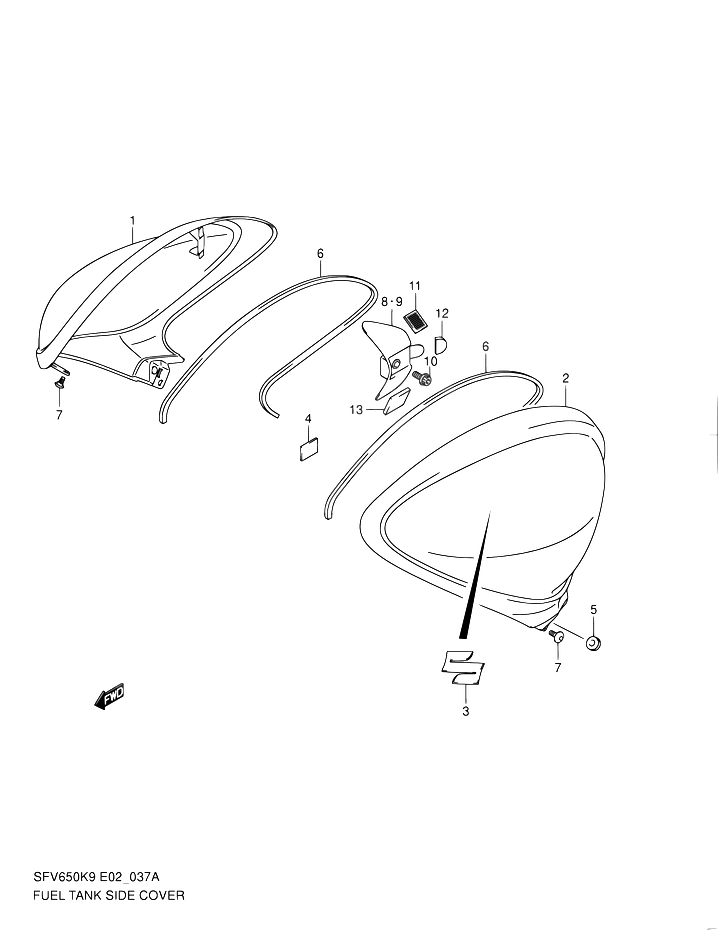 COUVRE RESERVOIR POUR GLADIUS 650SFV650AL0 2010