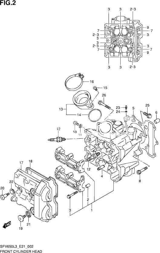 CULASSE AVANT POUR GLADIUS 650SFV650A L3 2013
