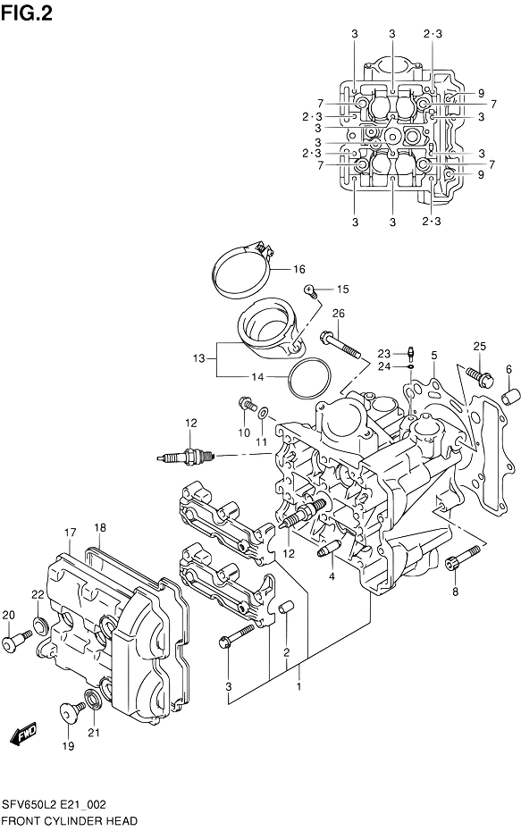 CULASSE AVANT POUR GLADIUS 650SFV650UL2 2012