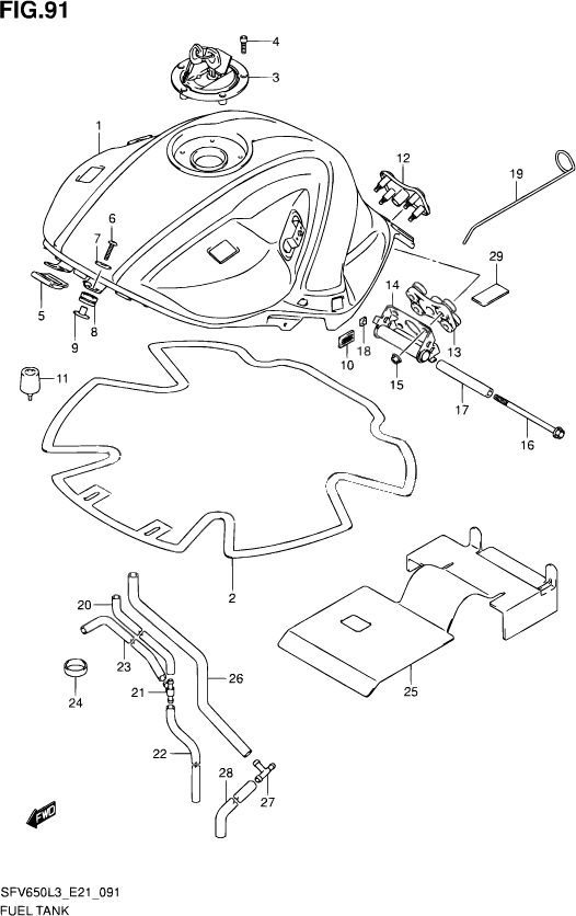 RESERVOIR DESSENCE POUR GLADIUS 650SFV650U L3 2013