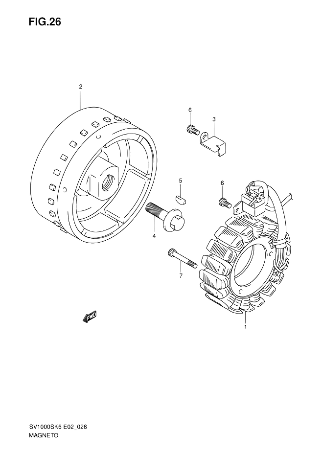 ALLUMAGE ROTOR STATOR POUR SV 1000SV1000K6 2006