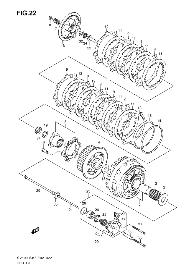 EMBRAYAGE POUR SUZUKI SVSV1000SK7 2007