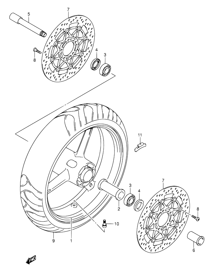 ROUE AVANT POUR SUZUKI SVSV1000S2ZK5 2005