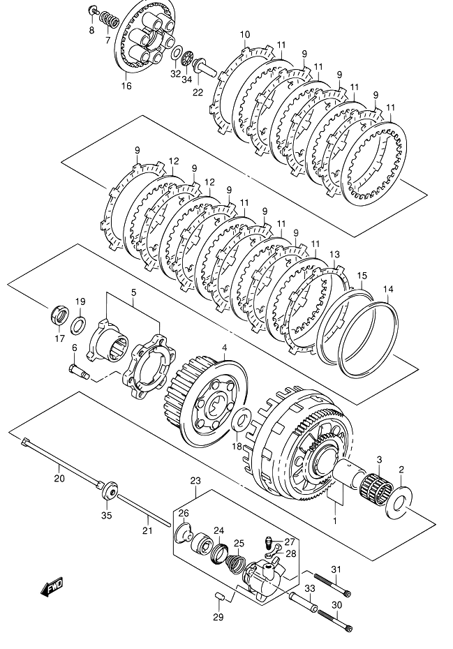 EMBRAYAGE POUR SUZUKI SVSV1000SZK5 2005