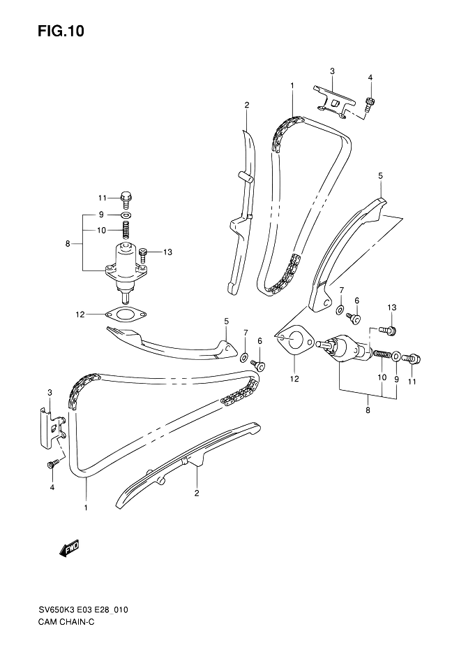 DISTRIBUTION POUR SV 650 NSSV650K3 SV650S K3 2003