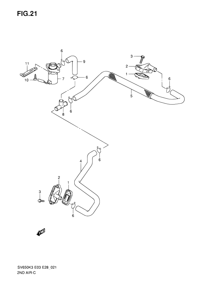 SYSTEME DE RECYCLAGE GAZ DECHAPPEMENT POUR SV 650 NSSV650K3 SV650S K3 2003