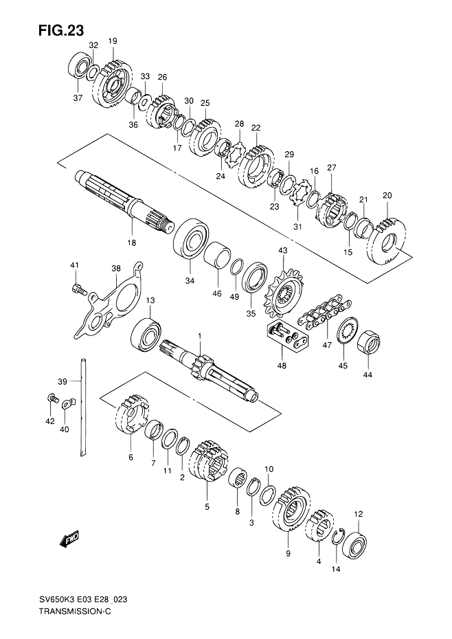 TRANSMISSION POUR SV 650 NSSV650K3 SV650S K3 2003