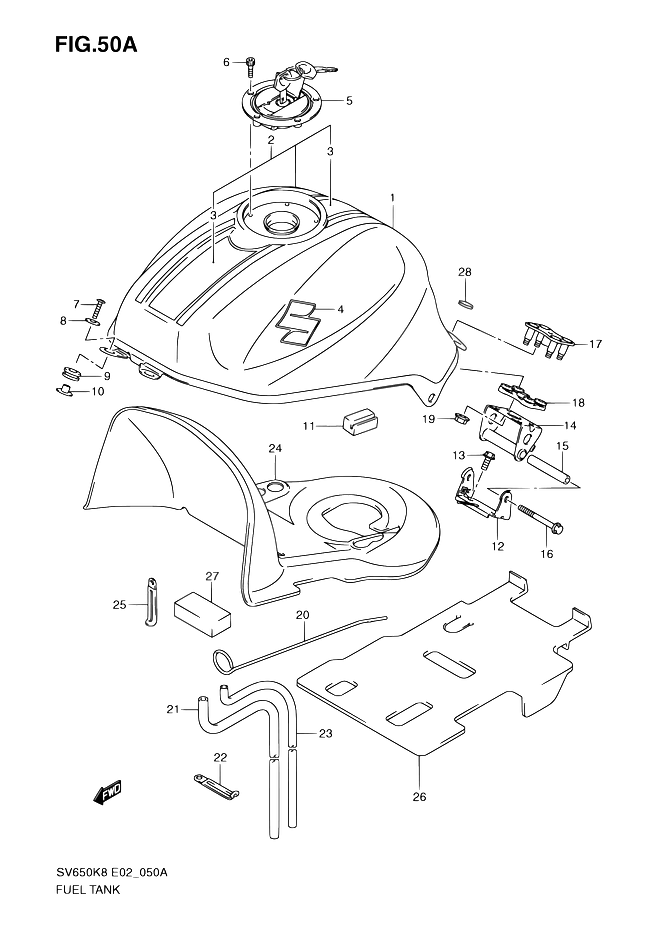 RESERVOIR DESSENCE POUR SUZUKI SVSV650K9 2009