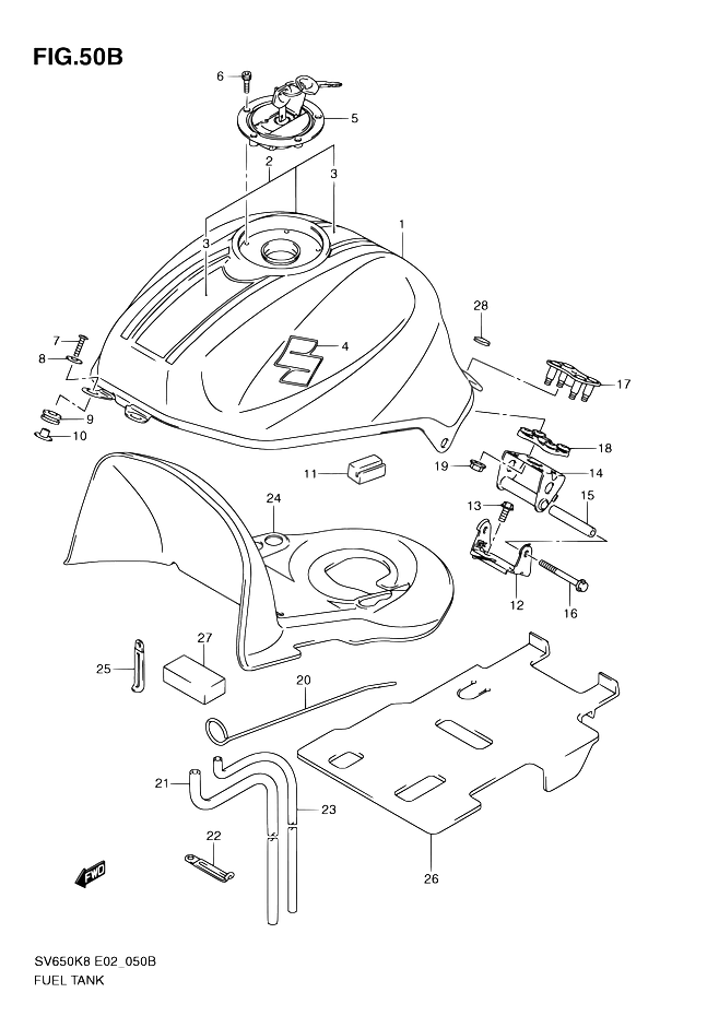RESERVOIR DESSENCE POUR SUZUKI SVSV650SUL0 2010