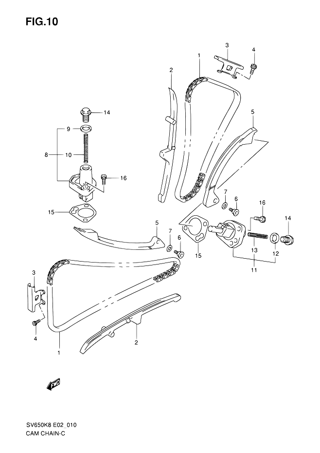 DISTRIBUTION POUR SV 650 N 25KWSV650UK8 2008