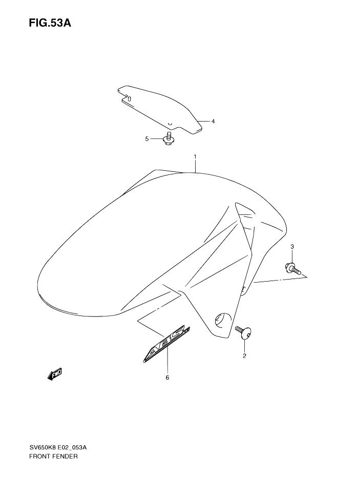 GARDE BOUE AVANT POUR SUZUKI SVSV650UK9 2009