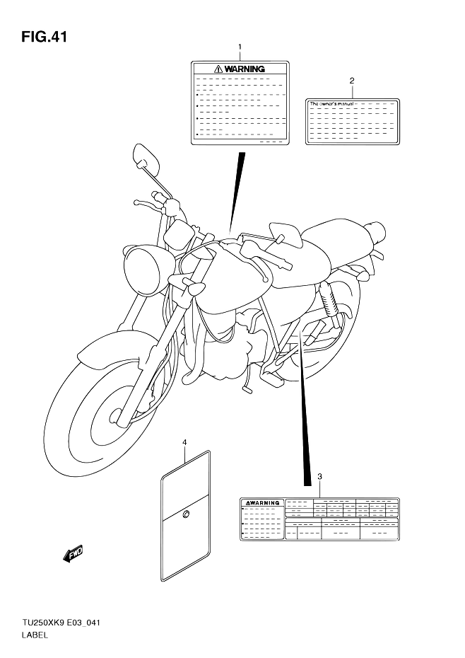 ETIQUETTE DAVERTISSEMENT POUR SUZUKI TUTU250XL0 2010