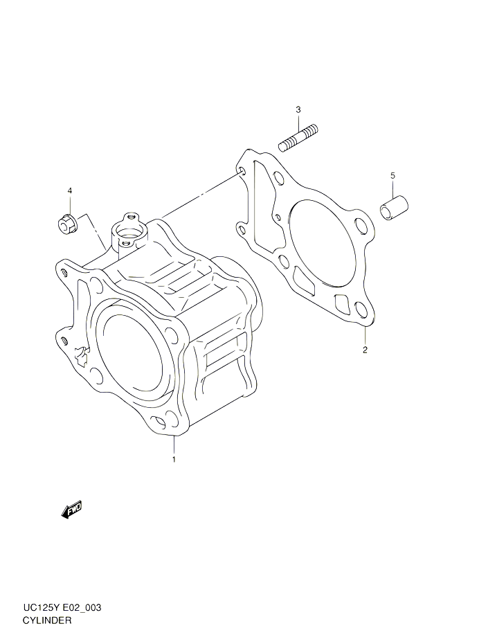 CYLINDRE POUR SUZUKI UC 125 2001 POUR SUZUKI UCUC125K1 