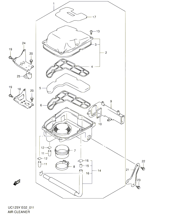 FILTRE A AIR POUR SUZUKI UC 125 2001 POUR SUZUKI UCUC125K1 