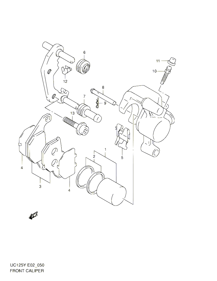 ETRIER DE FREIN AVANT POUR SUZUKI UC 125 2001 POUR SUZUKI UCUC125K1 