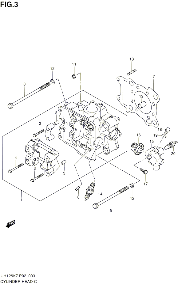 CULASSE POUR SUZUKI BURGMAN 125 2009 POUR SUZUKI BURGMANUH125K9