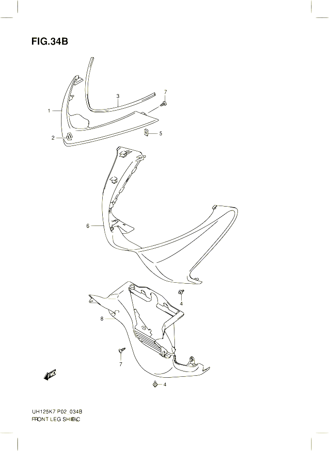CARENAGES AVANT MODEL K9 POUR SUZUKI BURGMAN 125 2009 POUR SUZUKI BURGMANUH125K9