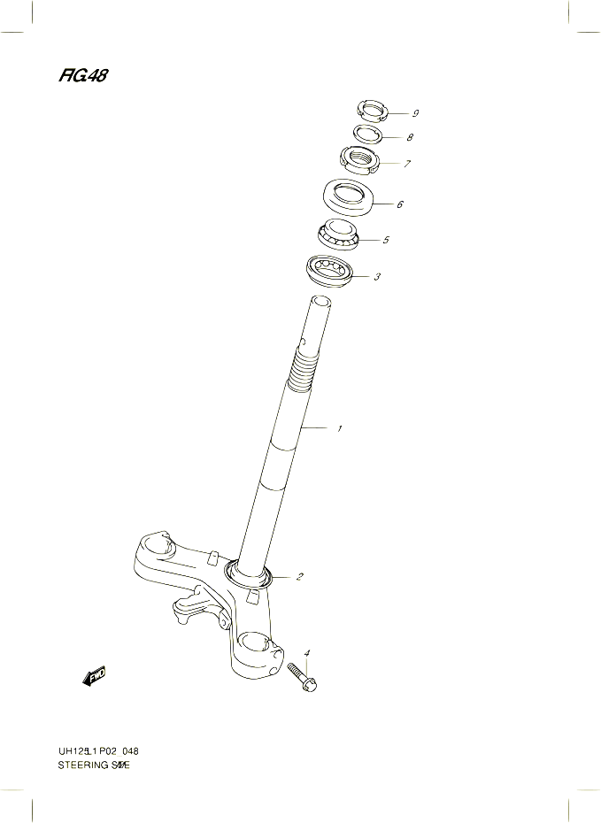 COLONNE DE DIRECTION POUR SUZUKI BURGMAN 125 2011 POUR SUZUKI BURGMANUH125L1
