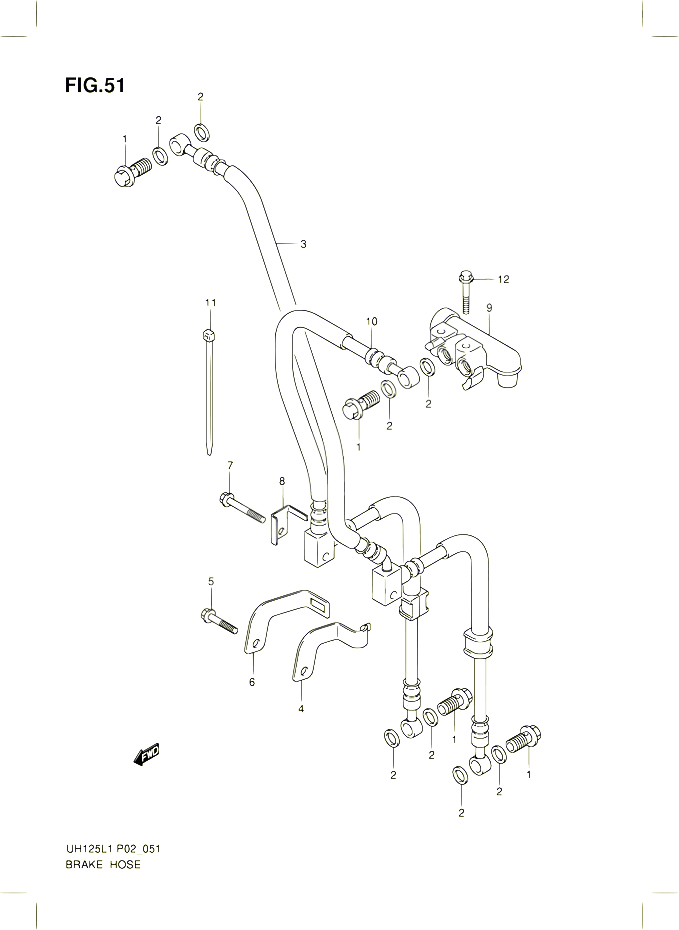 FLEXIBLE DE FREIN POUR SUZUKI BURGMAN 125 2011 POUR SUZUKI BURGMANUH125L1