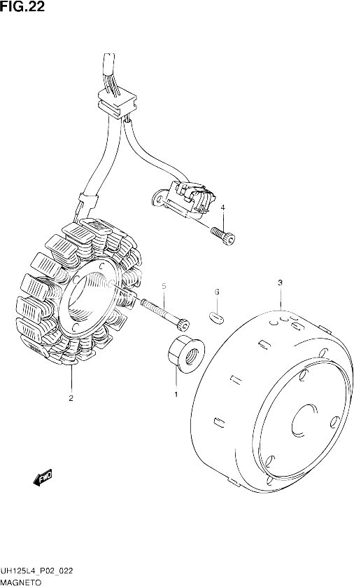 ALLUMAGE ROTOR STATOR POUR SUZUKI BURGMAN 125 2014 POUR SUZUKI BURGMANUH125 L4 