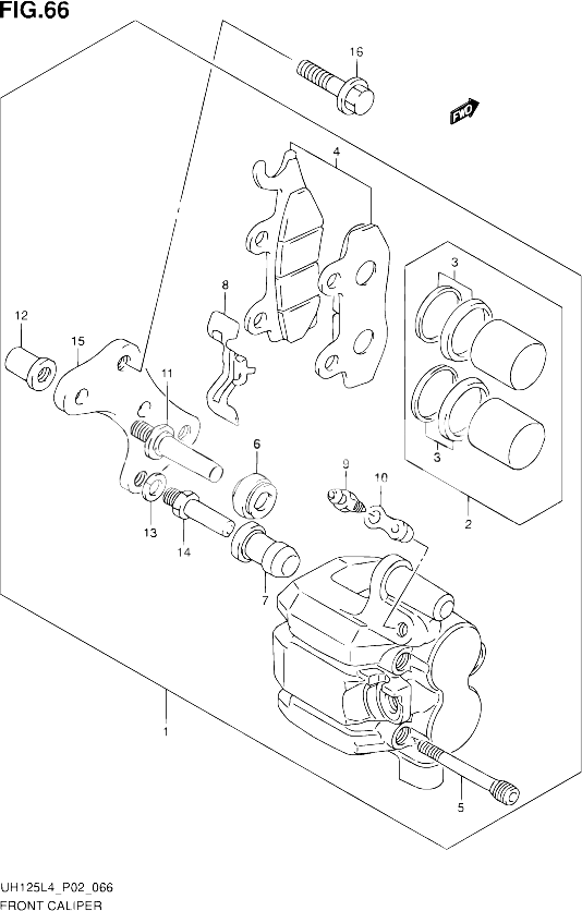 ETRIER DE FREIN AVANT POUR SUZUKI BURGMAN 125 2014 POUR SUZUKI BURGMANUH125 L4 