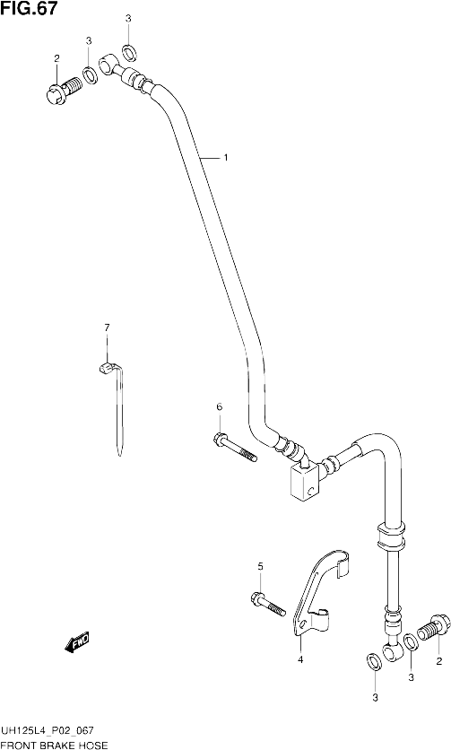 DURITE DE FREIN AVANT UH125L4 P02 POUR SUZUKI BURGMAN 125 2014 POUR SUZUKI BURGMANUH125 L4 