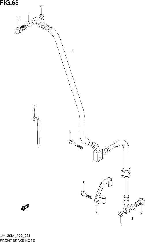 DURITE DE FREIN AVANT UH125L4 P19 POUR SUZUKI BURGMAN 125 2014 POUR SUZUKI BURGMANUH125 L4 