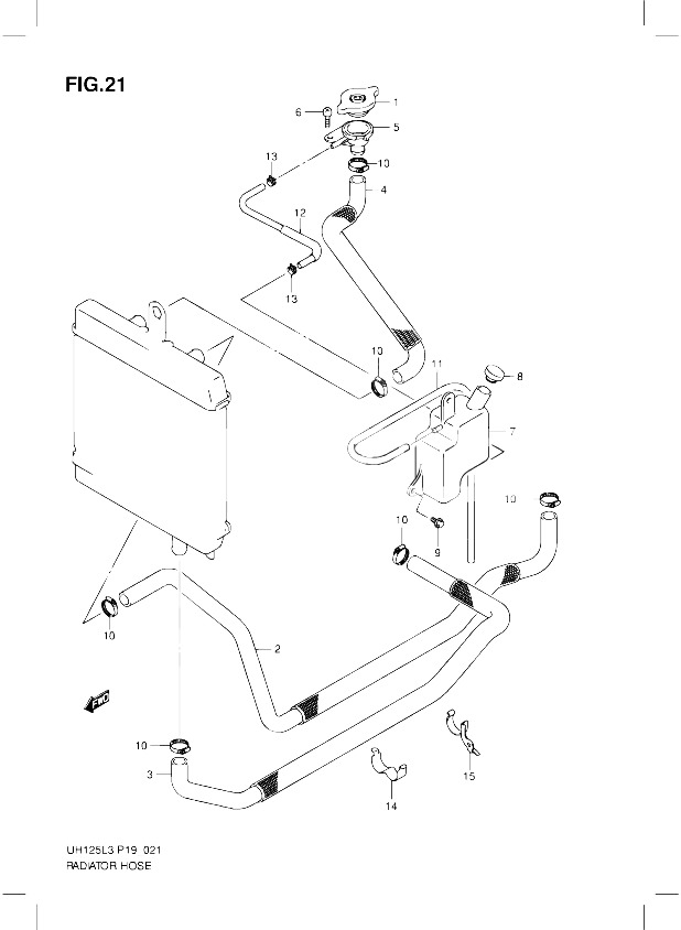 DURITE DE RADIATEUR POUR SUZUKI BURGMAN 125 2012 POUR SUZUKI BURGMANUH125G L3 