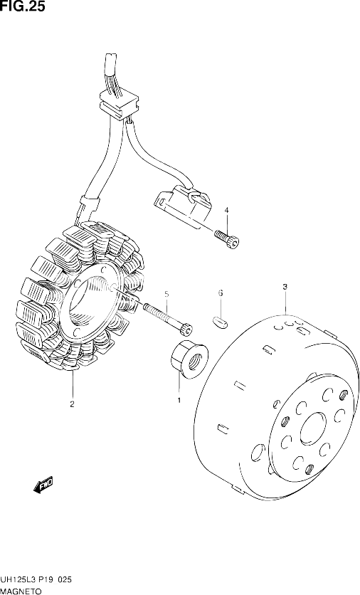 ALLUMAGE ROTOR STATOR POUR SUZUKI BURGMAN 125 2012 POUR SUZUKI BURGMANUH125G L3 