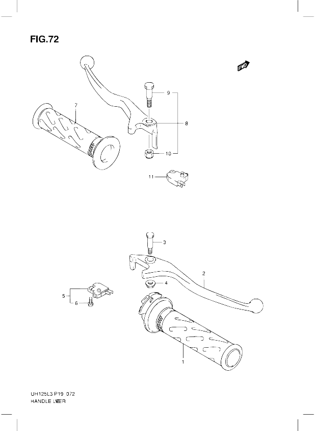 ENSEMBLE LEVIERS POIGNEES POUR SUZUKI BURGMAN 125 2012 POUR SUZUKI BURGMANUH125G L3 