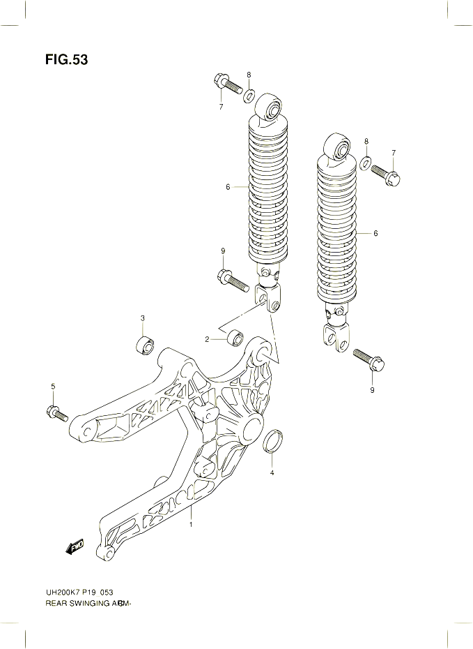 BRAS OSCILLANT ARRIERE POUR SUZUKI BURGMAN 200 2007 POUR SUZUKI BURGMANUH200K7